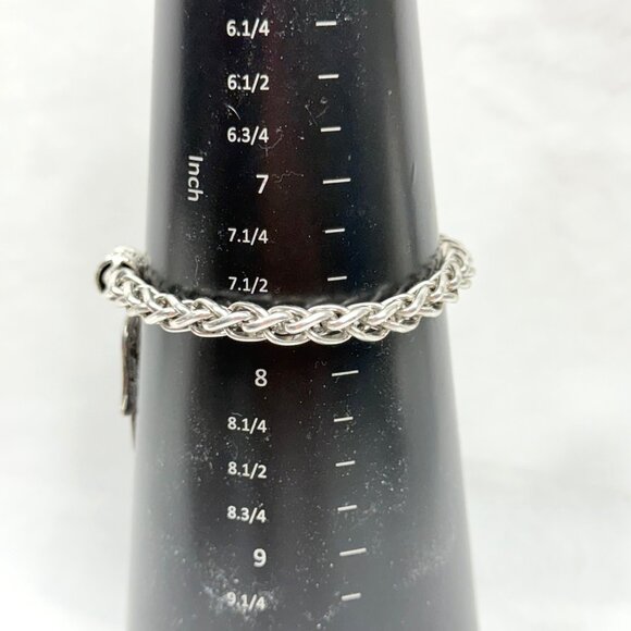 Silver-Tone Hamsa Hand Charm Bracelet Heart Lobster Clasp & Thick Braided Chain - Picture 8 of 8